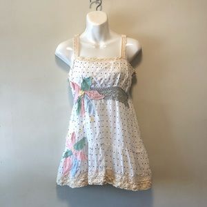 White Crochet Summer Mini Dress